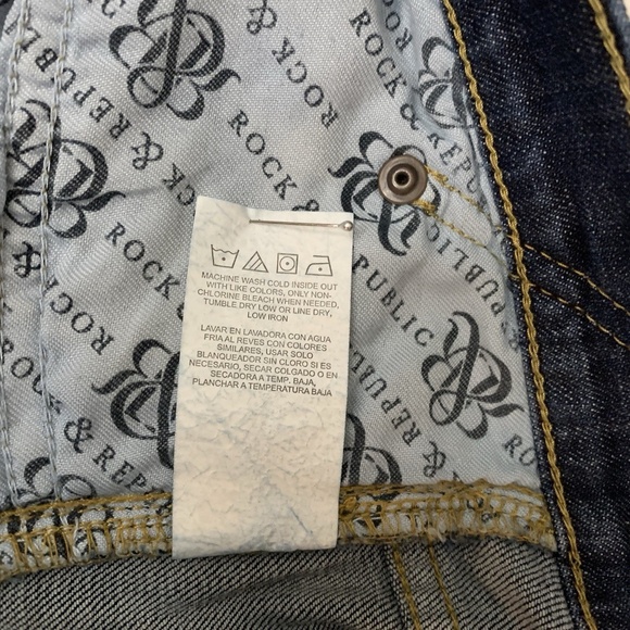 Rock & Republic jeans Jeans Women's 8 dark wash studded Sadie Straight Leg VTG - Picture 12 of 14